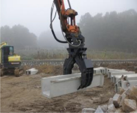 stone grapple, heavy equipment, excavator attachment, hydraulic attachment, 