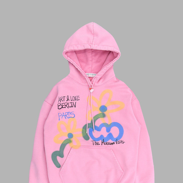 THE MUSEUM VISITOR★韓国★LOVE MULTI SPRAYED PRINTED HOODY LOVE MULTI SPRAYED PRINTED HOODY (GREY) : THE MUSEUM VISITOR