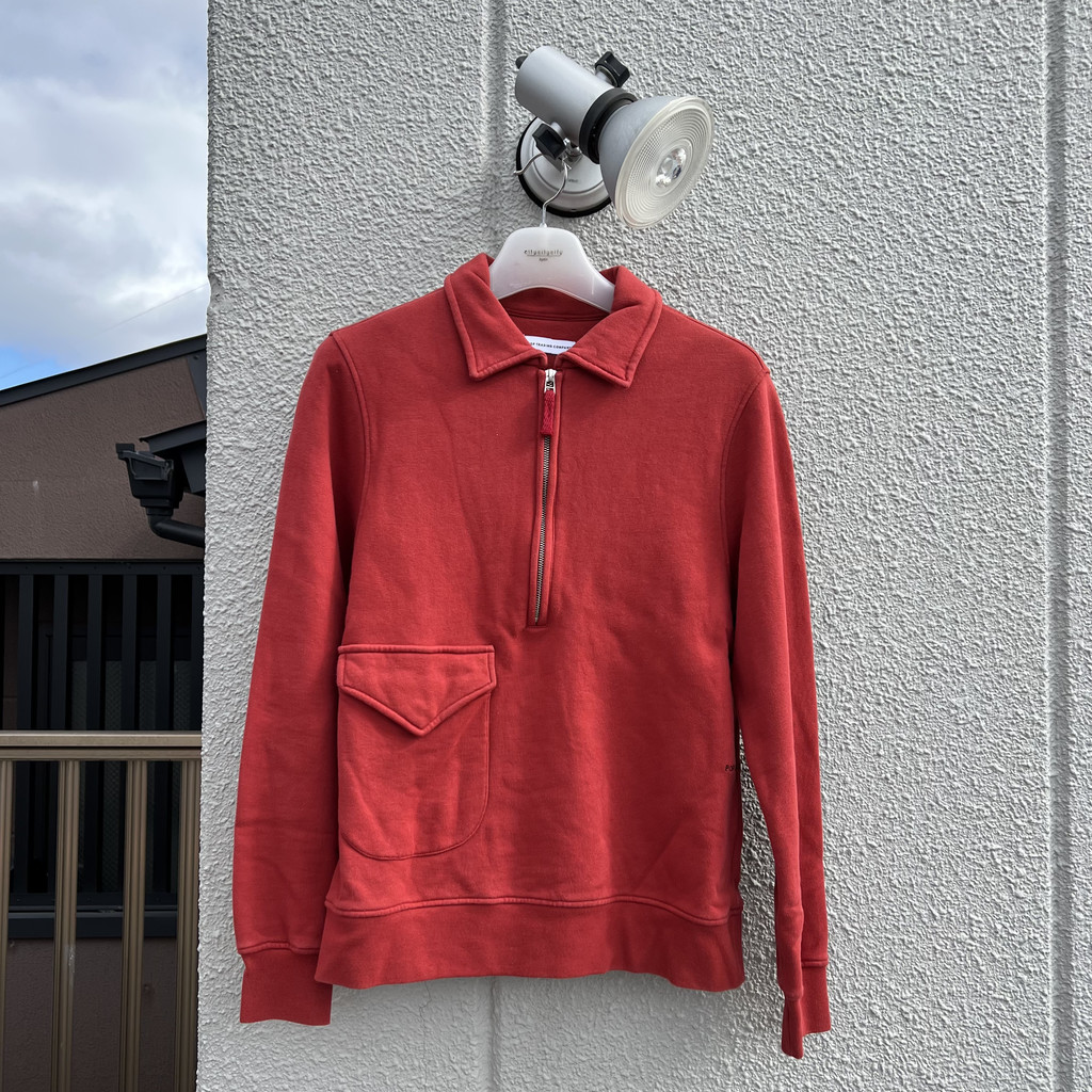 POP TRADING COMPANY - HALF ZIP SWEAT (Red) : citycitycity_global