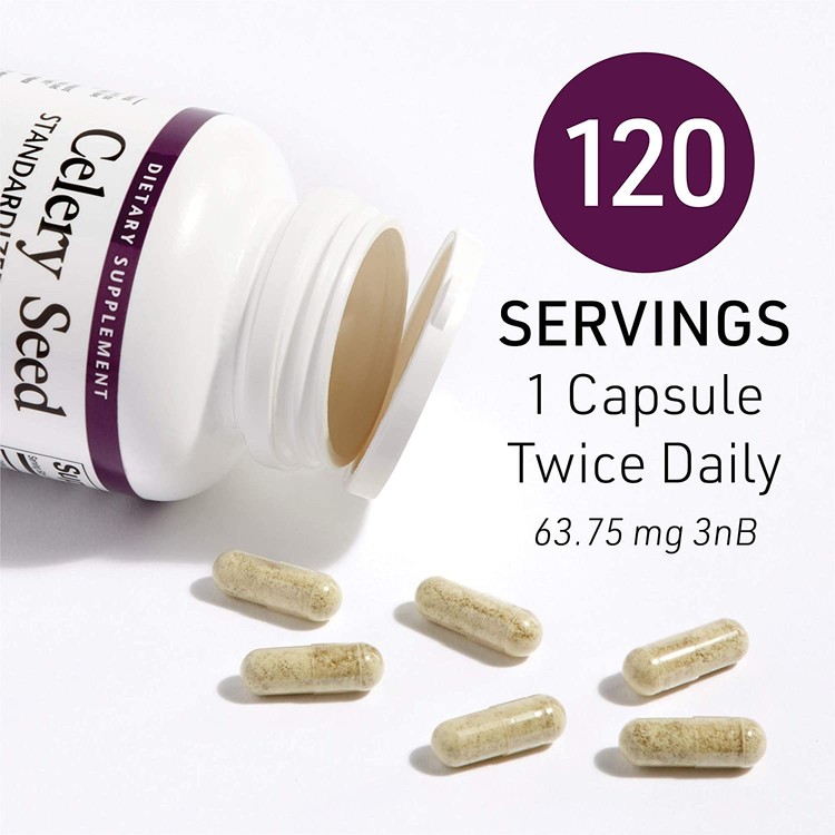 네츄럴팩터스 셀러리 씨앗 추출물 85 3nB 120캡슐 / Natural Factors Celery Seed Extract