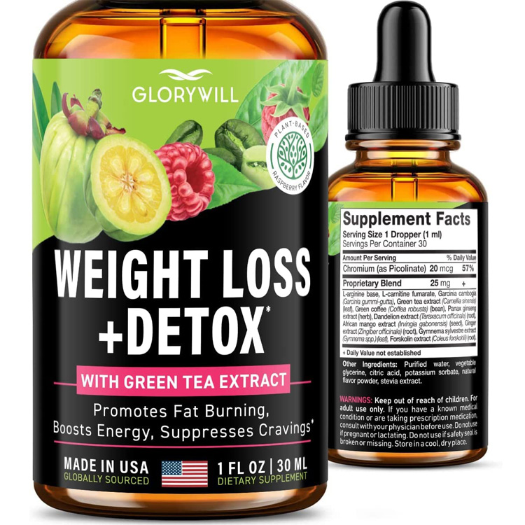 글로리윌 지방감소를 위한 다이어트, 녹차 추출물 30ml / Glorywill Weight Loss Drops Natural