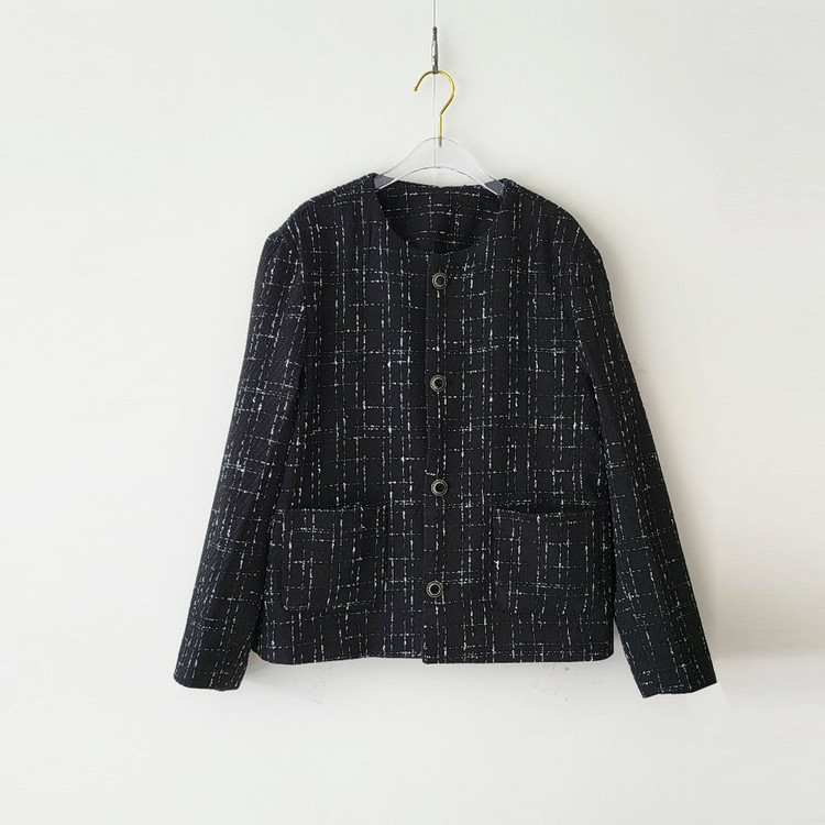 RAINMAKER MIX TWEED 美しい NO COLLAR JACKET