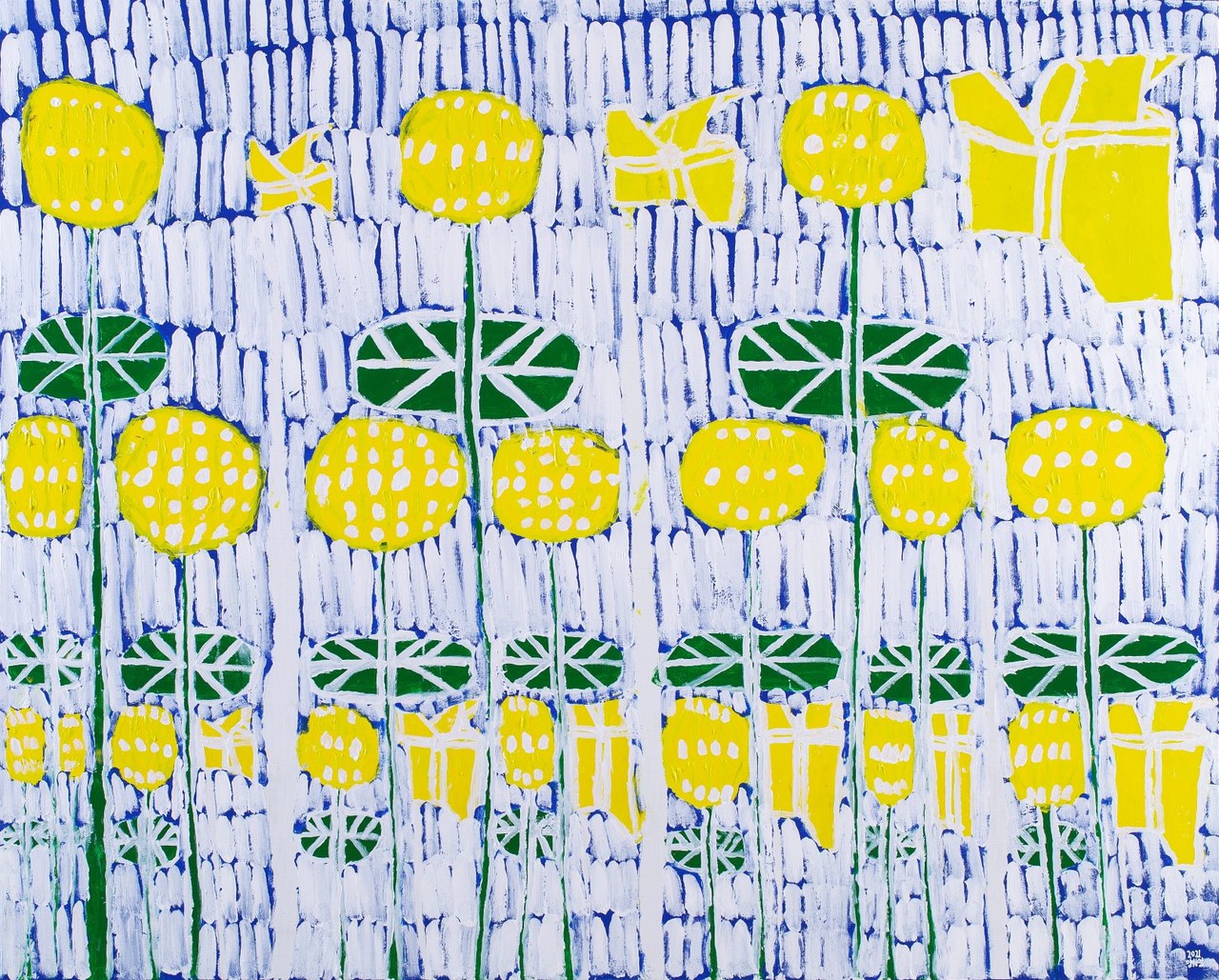 Yang Si Yeong  바람개비 유채꽃(rape blossoms with windmill) , 2021  Acrylic on canvas  162.0 x 130.3 cm  SY 008
