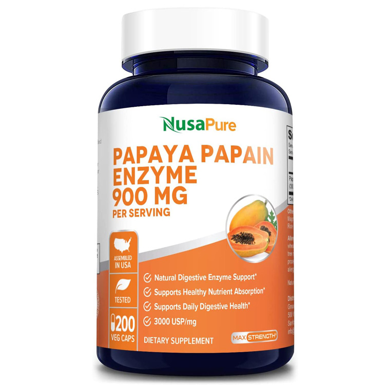 누사퓨어 파파야 파페인 엔자임 900 mg 200 캡슐 / NusaPure Papaya Papain Enzyme 900mg