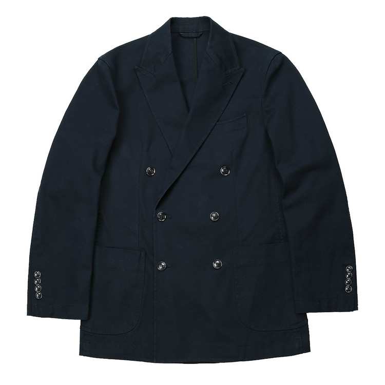 6B Washed Cotton Double Breasted Jacket (Dark Navy) 솔티 공식 온라인스토어