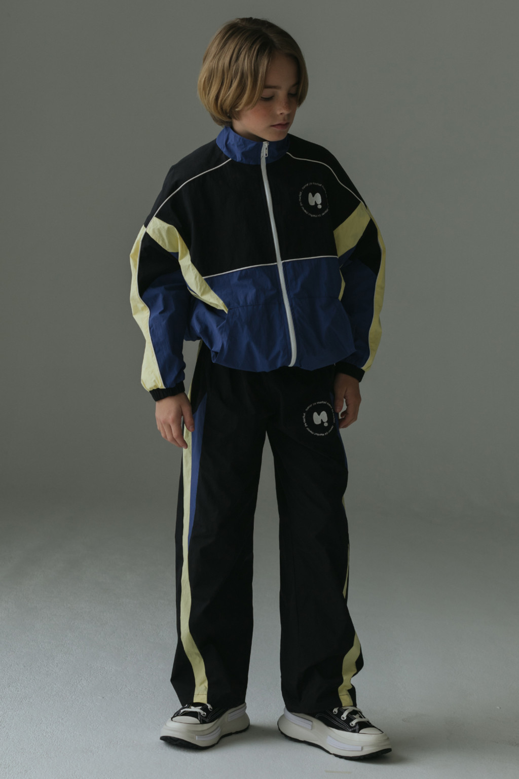 Color block sales track pants