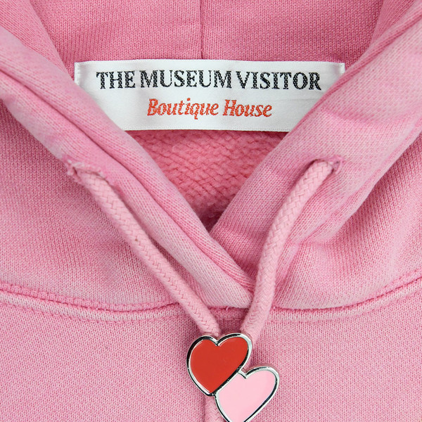 [THE MUSEUM VISITOR]★FLOWER PAINTED HOODY FLOWER AND CLOUD SPRAYED HOODY (PINK) : THE MUSEUM VISITOR