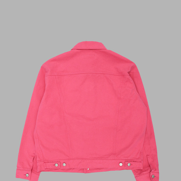 ◆THE MUSEUM VISITOR◆ HEART CUT TRUCKER JACKET 08216 HEART POCKET DYEING TRUCKER JACKET (PINK) : THE MUSEUM VISITOR