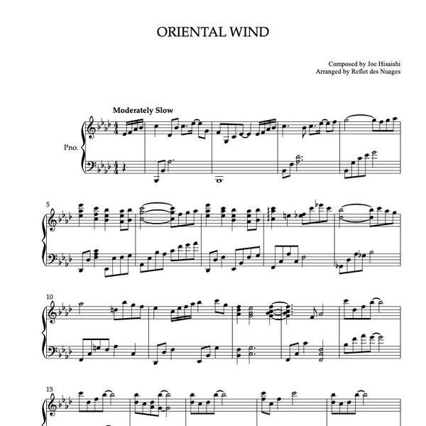 Kishio HIRAO TRIO 楽譜 フルート・バイオリン・ピアノ PIANO SOLO 楽譜] Oriental Wind ピアノ 編曲 楽譜