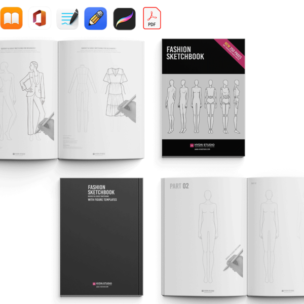Fashion Sketchbook A4 With Male Figure Template PDF 