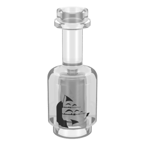 레고부품 Trans-Clear Minifigure, Utensil Bottle with Black Sailing Ship Pattern  (95228pb01) : 오!브릭 - 레고부품 쇼핑몰