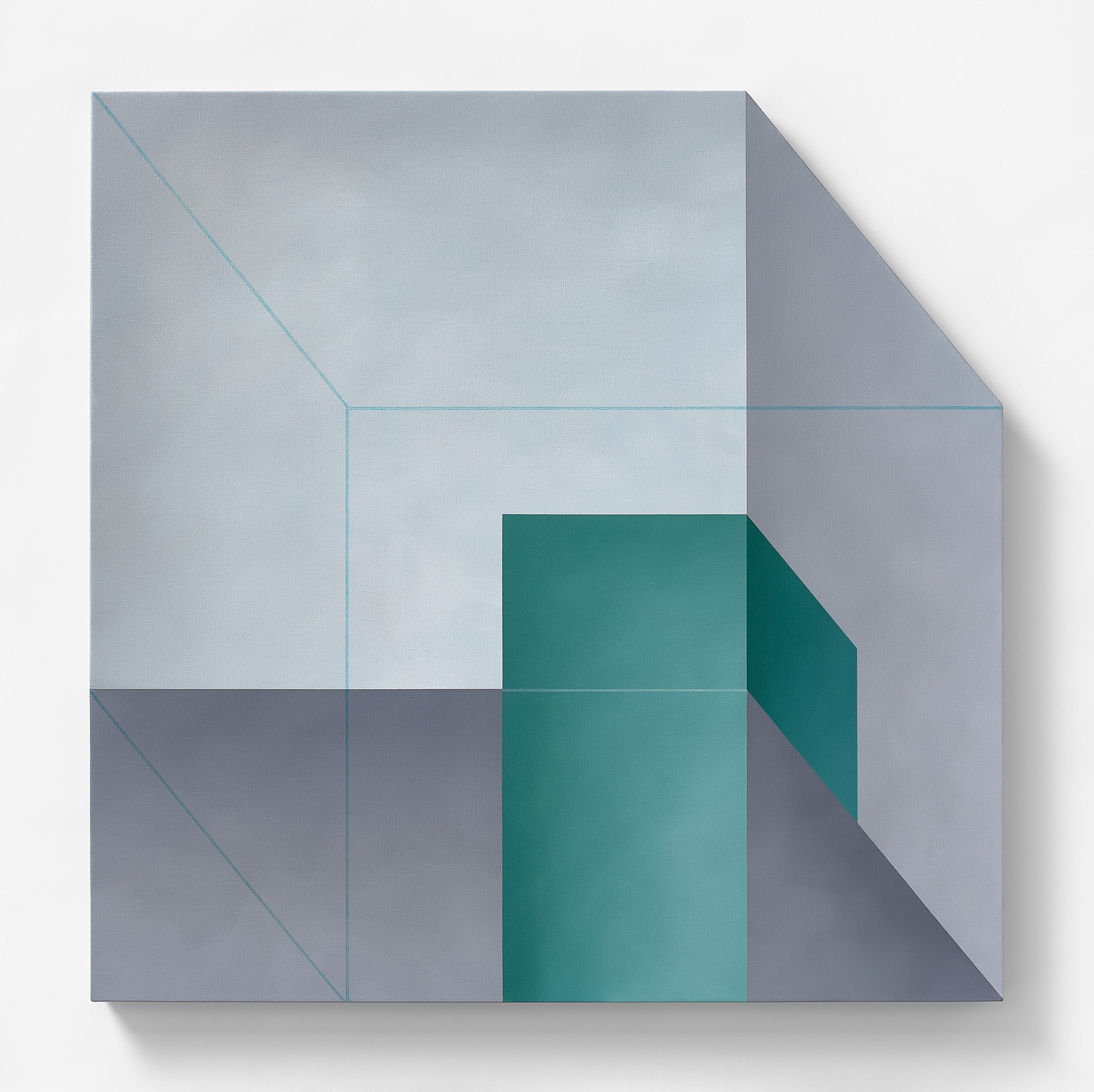 불확정성 유기적 공간 10, oil on shaped canvas, 79 x 79 cm, 2022