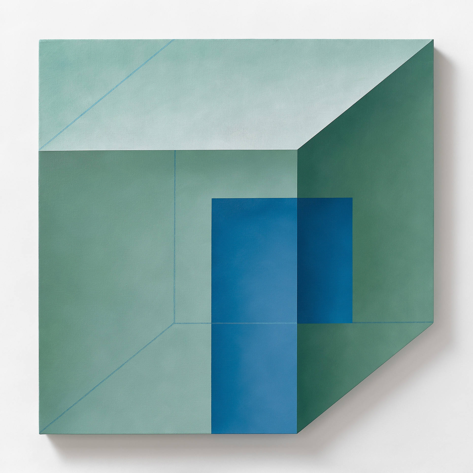 불확정성 유기적 공간 9, oil on shaped canvas, 79 x 79 cm, 2022 
