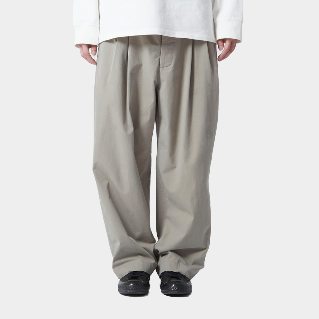 sold out] two tuck pants (olive grey) : homly