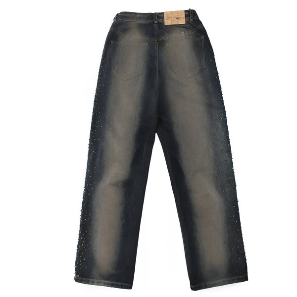 【604SERVICE】BEADED DISTRESSED JEANS Beaded Distressed Jeans – L'Oeuvre