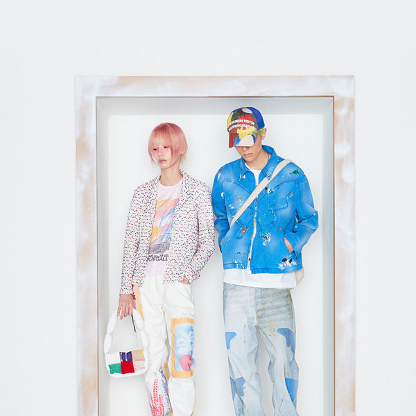 デニム・ジーパン THE MUSEUM VISITOR BUTTERFLY PRINTED DENIM PANTS LIGHT BLUE BUTTERFLY PRINTED DENIM PANTS (LIGHT BLUE) : THE MUSEUM VISITOR