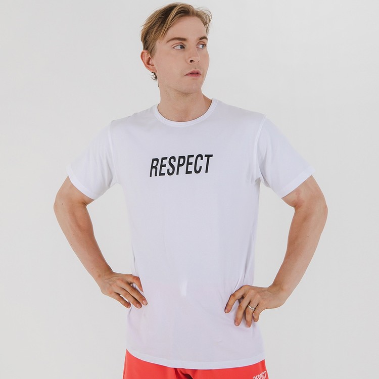 메인로고 머슬핏 반팔 티셔츠 : Respectathletic