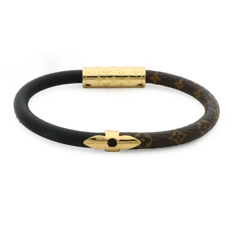 NEW LV Louis Vuitton Bracelet Daily Confidential Monogram Black M6431E 19