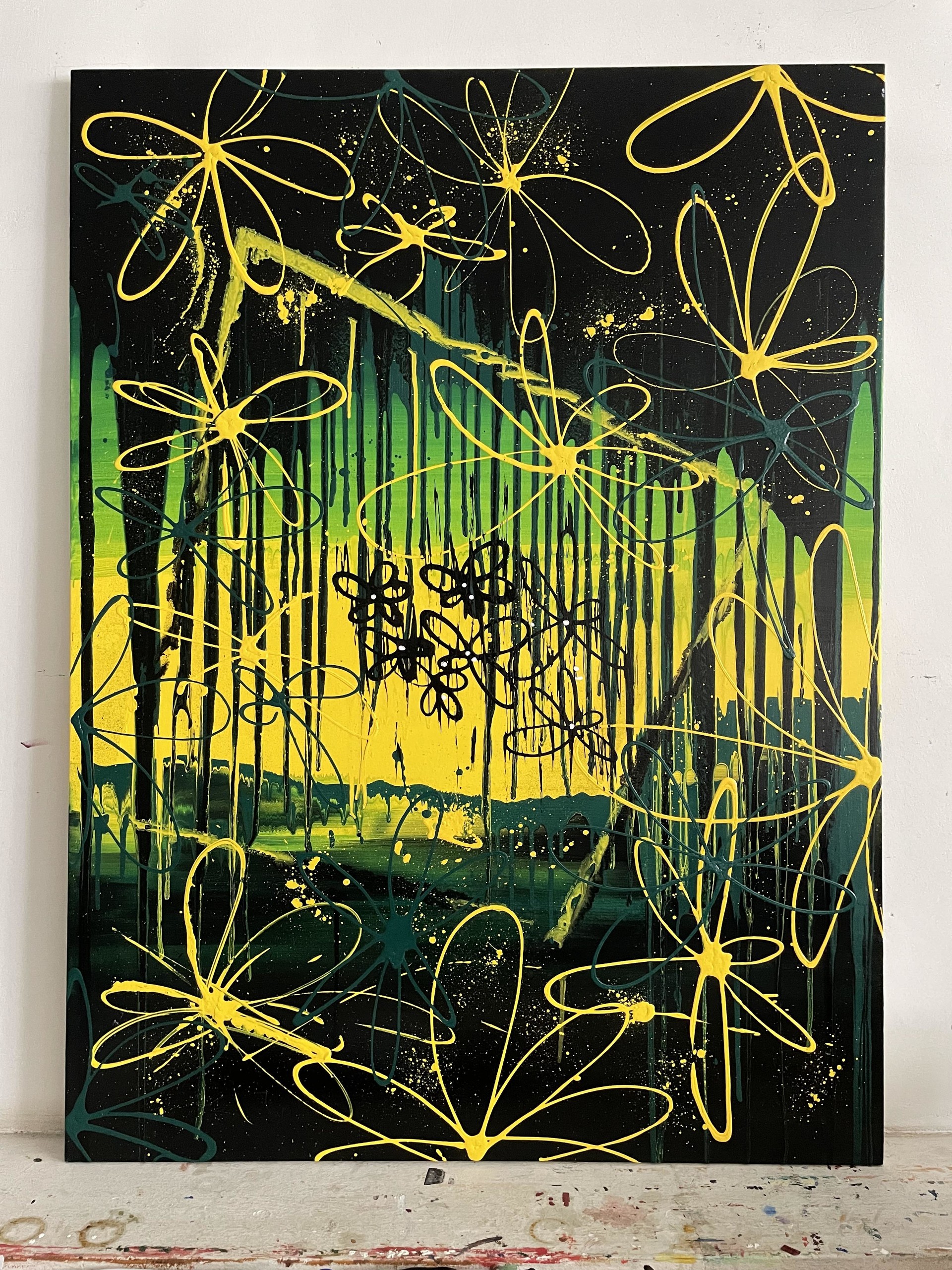 시들지 않는 꽃 두 송이 2023, 2023년도, Acrylic on cavas, 116.8 x 91