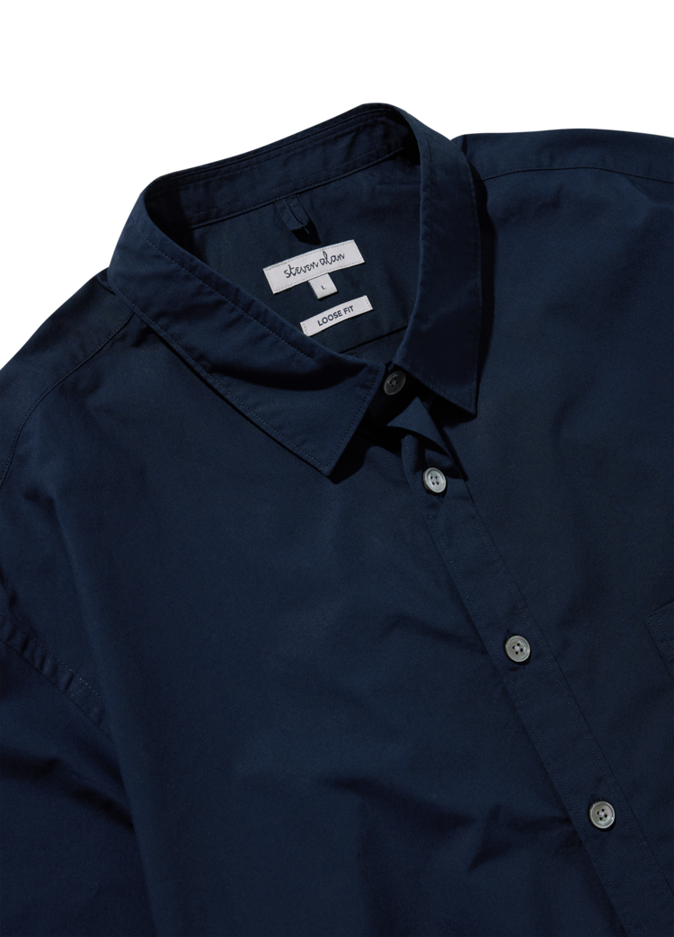 Steven Alan] Reverse seam shirt (Navy)