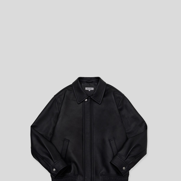 Steven Alan] Lambskin drizzler jacket (Black)