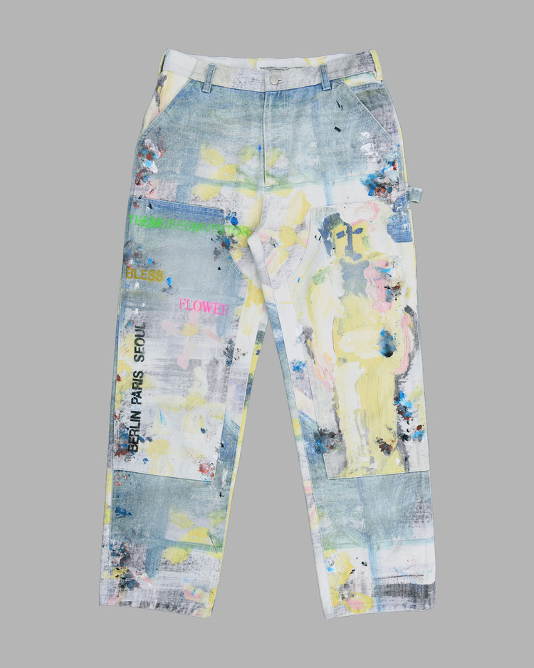 DIGITAL PRINTED WASHED DENIM PANTS : THE MUSEUM VISITOR