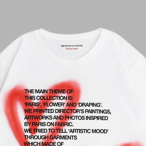 HEART SPRAYED T-SHIRTS (WHITE) : THE MUSEUM VISITOR