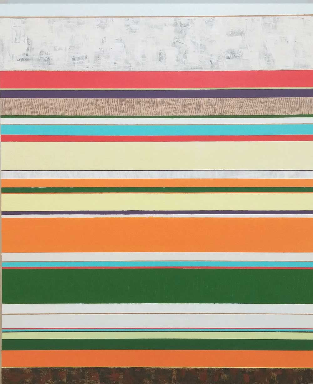 feeble lines under the colors 8, acrylic colors on canvas, 116.8x91cm, 2018