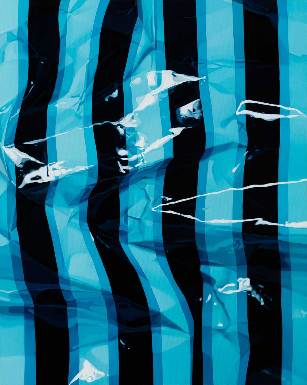 crumpled blue stripe, oil on canvas, 90.5x72.2cm, 2017