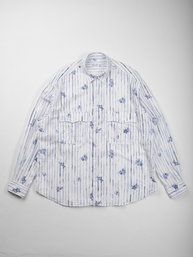 Porter Classic [포터 클래식] - Roll Up 水彩 Stripe shirt : W2KEND SHOP(위켄드샵)