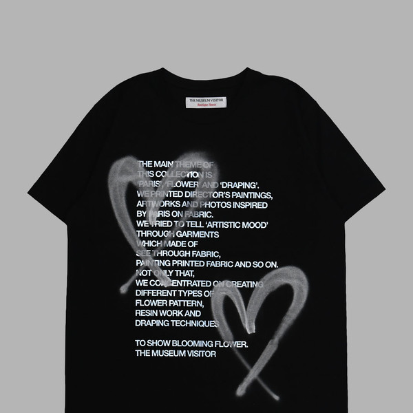 【THE MUSEUM VISITOR】FLOWER HEART T-SHIRTS★韓国人気/追跡付 THE MUSEUM VISITOR】FLOWER HEART T-SHIRTS☆韓国人気/追跡付
