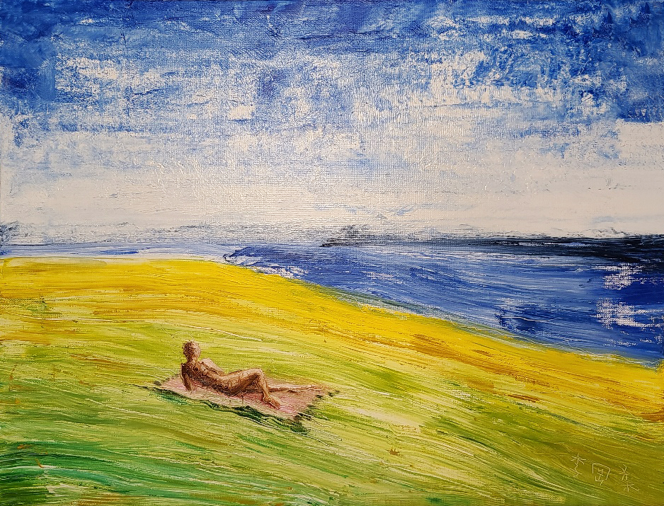 누워있는 여인, oil on canvas, 53x40.9cm, 2020