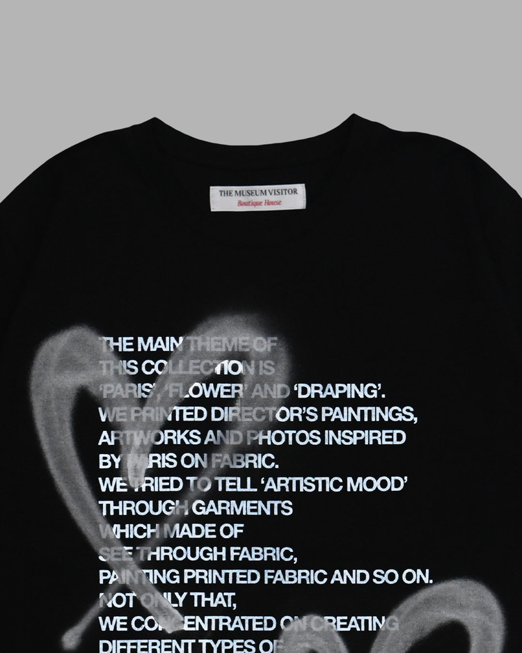 HEART SPRAYED T-SHIRTS (BLACK) : THE MUSEUM VISITOR