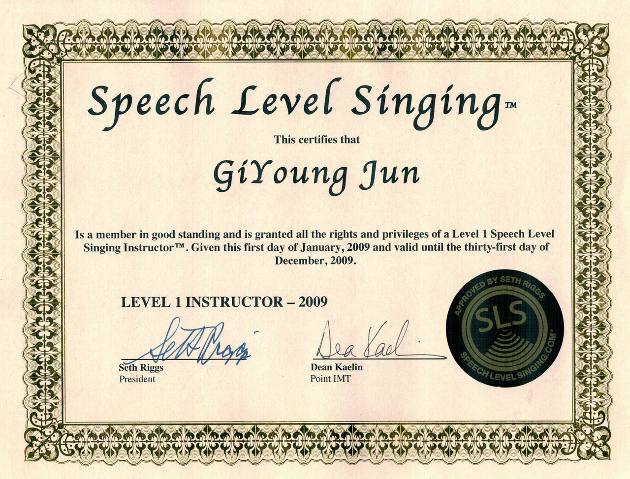 speech Level Singing 2009