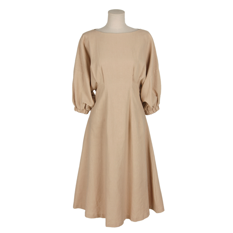 [Hand stich] linen.band sleeve dress 파슨스 Parsons