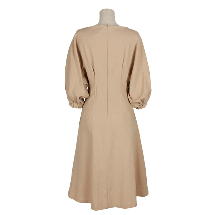 [Hand stich] linen.band sleeve dress 파슨스 Parsons