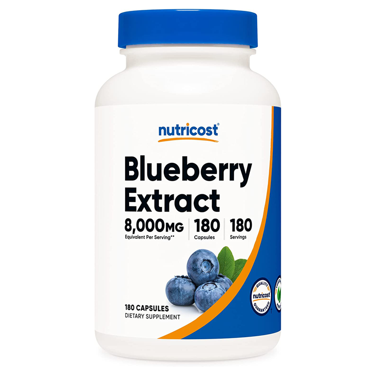 뉴트리코스트 블루베리 추출물 8000 mg 180 캡슐 / Nutricost Blueberry Extract 8000mg