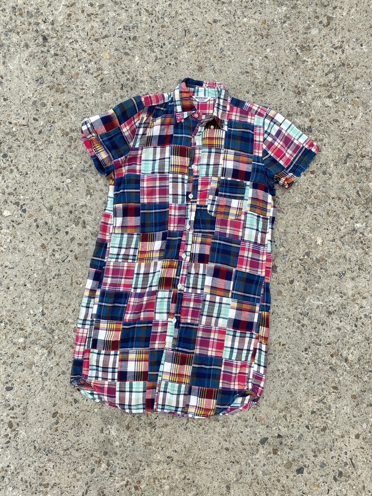 Beams Boy Madras Patchwork Shirt OnePiece (Womens 44) : 라이트