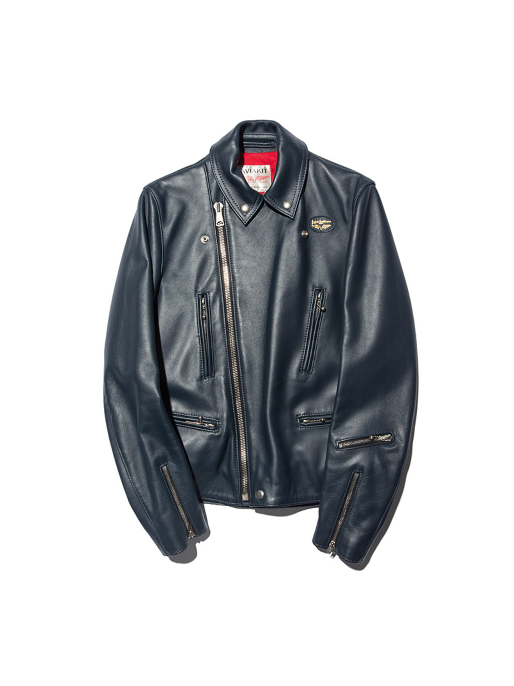 402 Lightning Jacket / Tight Fit / Red Quilting / Navy : HIDE/AND/RIDE