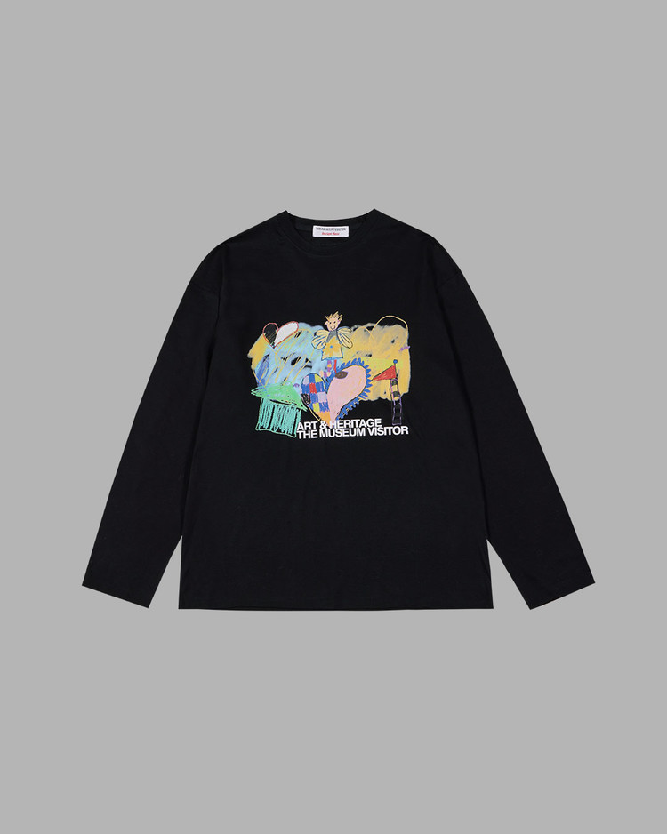 CHILD DRAWING LONG SLEEVE (BLACK) : THE MUSEUM VISITOR