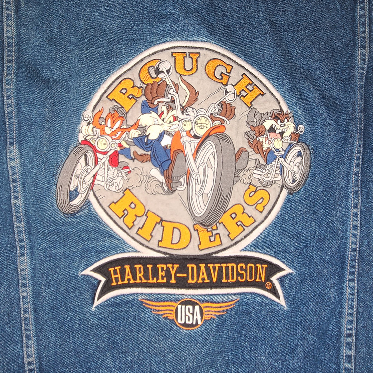 Vintage Harley Davidson Looney Tunes denim store jacket