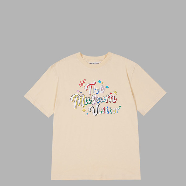 ◆THE MUSEUM VISITOR◆ PARTY GLITTER LOGO TSHIRTS WHITE 0962 PARTY GLITTER LOGO T-SHIRTS (WHITE) : THE MUSEUM VISITOR