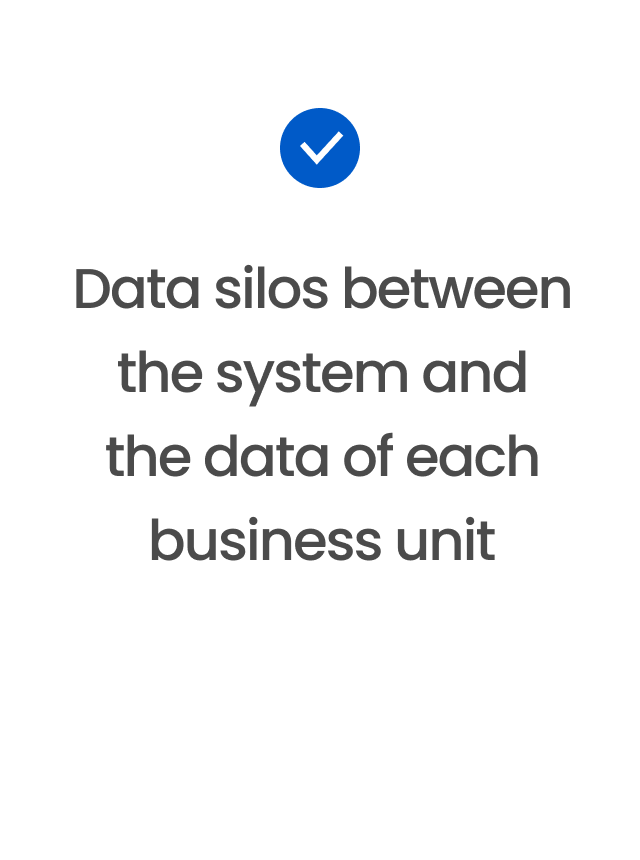 Data silos between the system and the data of each business unit