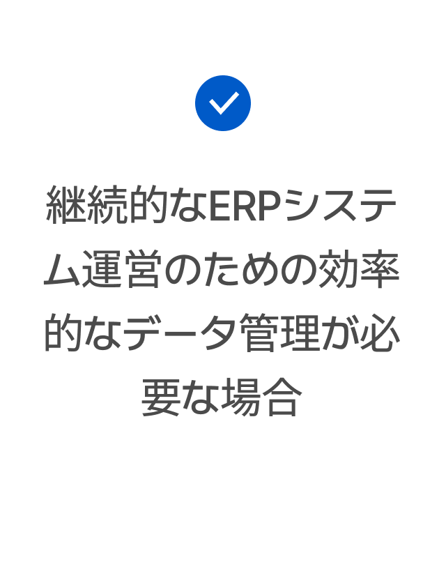 継続的なERPシステム運営のための効率的なデータ管理が必要な場合