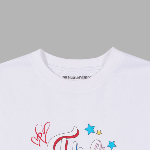 ◆THE MUSEUM VISITOR◆ PARTY GLITTER LOGO TSHIRTS WHITE 0962 PARTY GLITTER LOGO T-SHIRTS (WHITE) : THE MUSEUM VISITOR