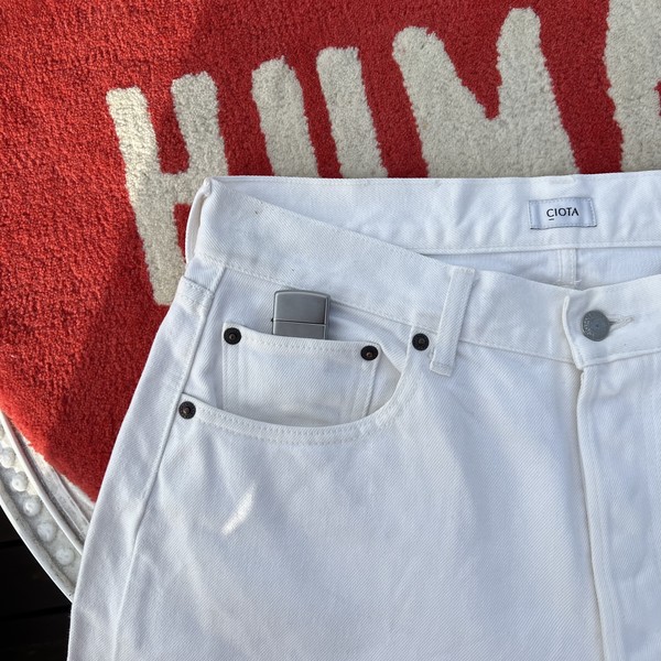 CIOTA Wide Tapered 5 Pocket Pants - White : citycitycity
