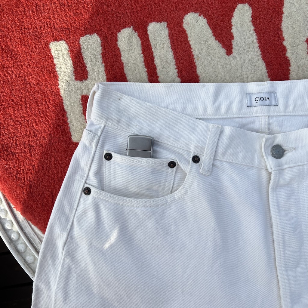 CIOTA Wide Tapered 5 Pocket Pants - White : citycitycity_global