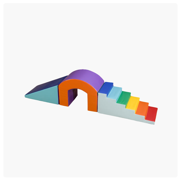 [코리아스포츠] 무지개터널 계단 미끄럼 1 (파스텔톤) 세트 / 어린이 놀이방