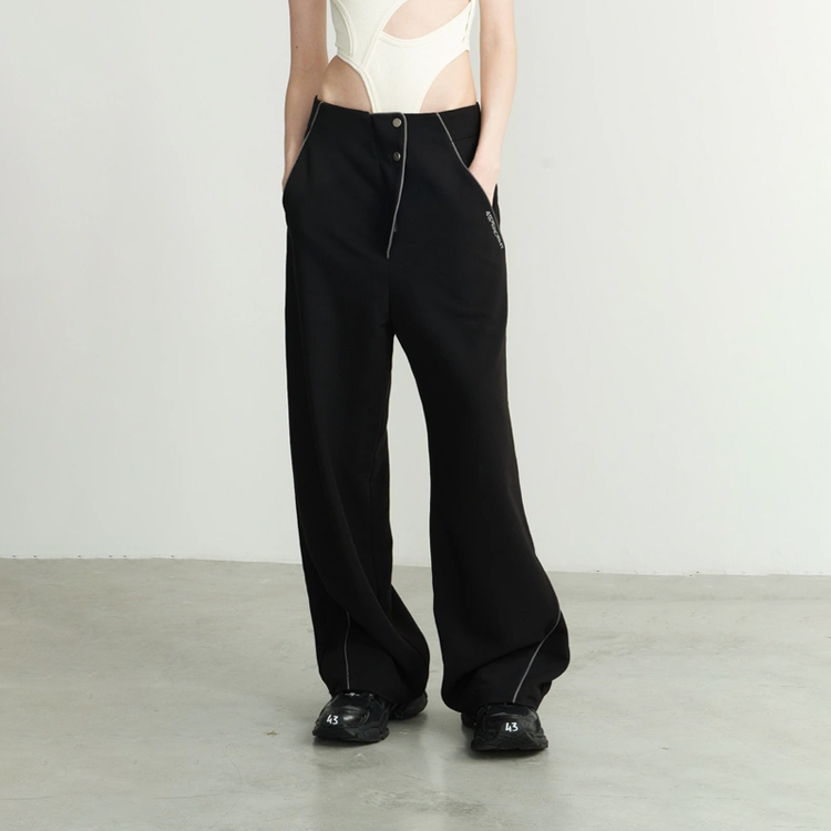 Line straight wide-leg pants : 콰스 KUAS