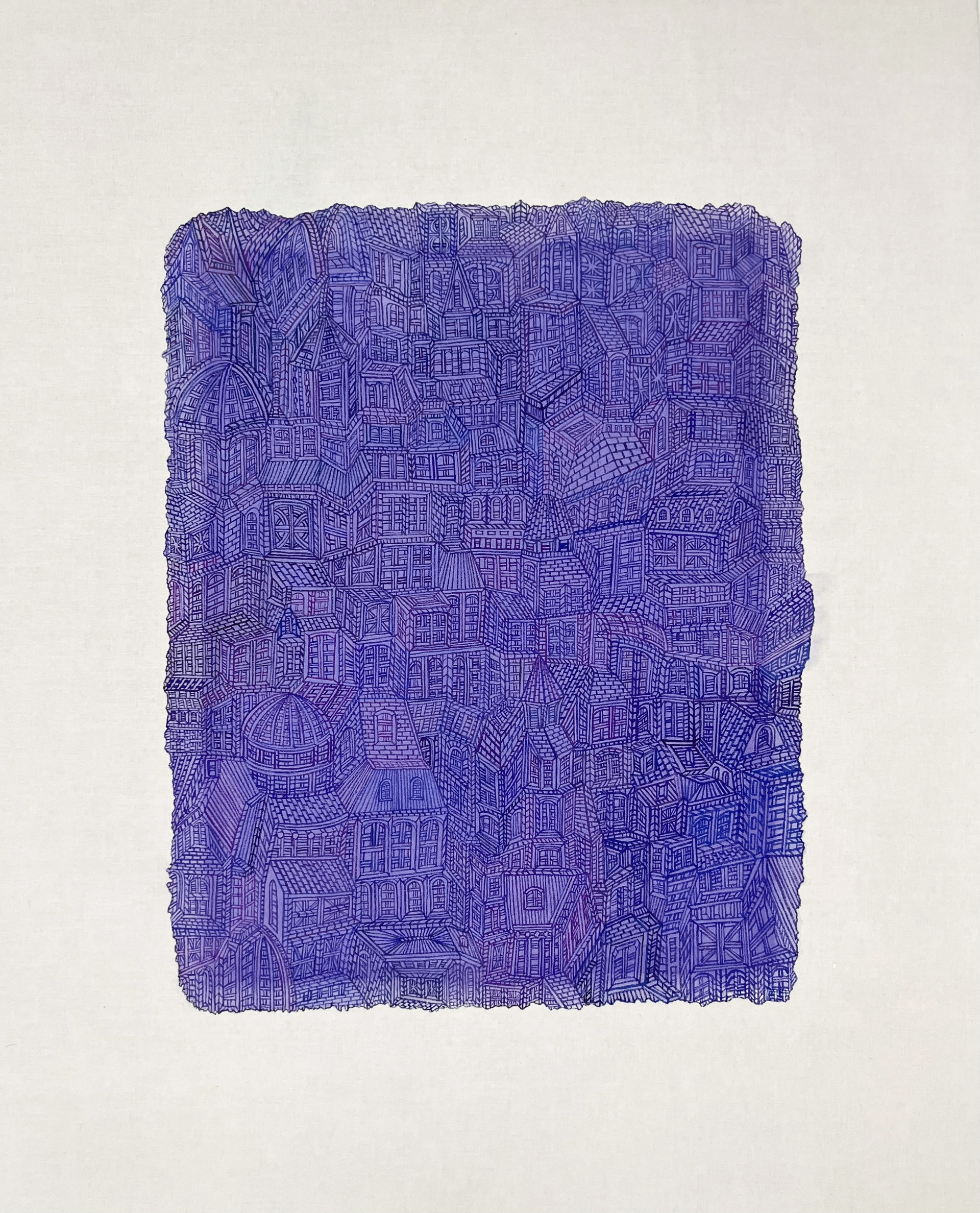 임지연_The Blue Unit, 광목에 과슈, 73 x 60 cm, 2023